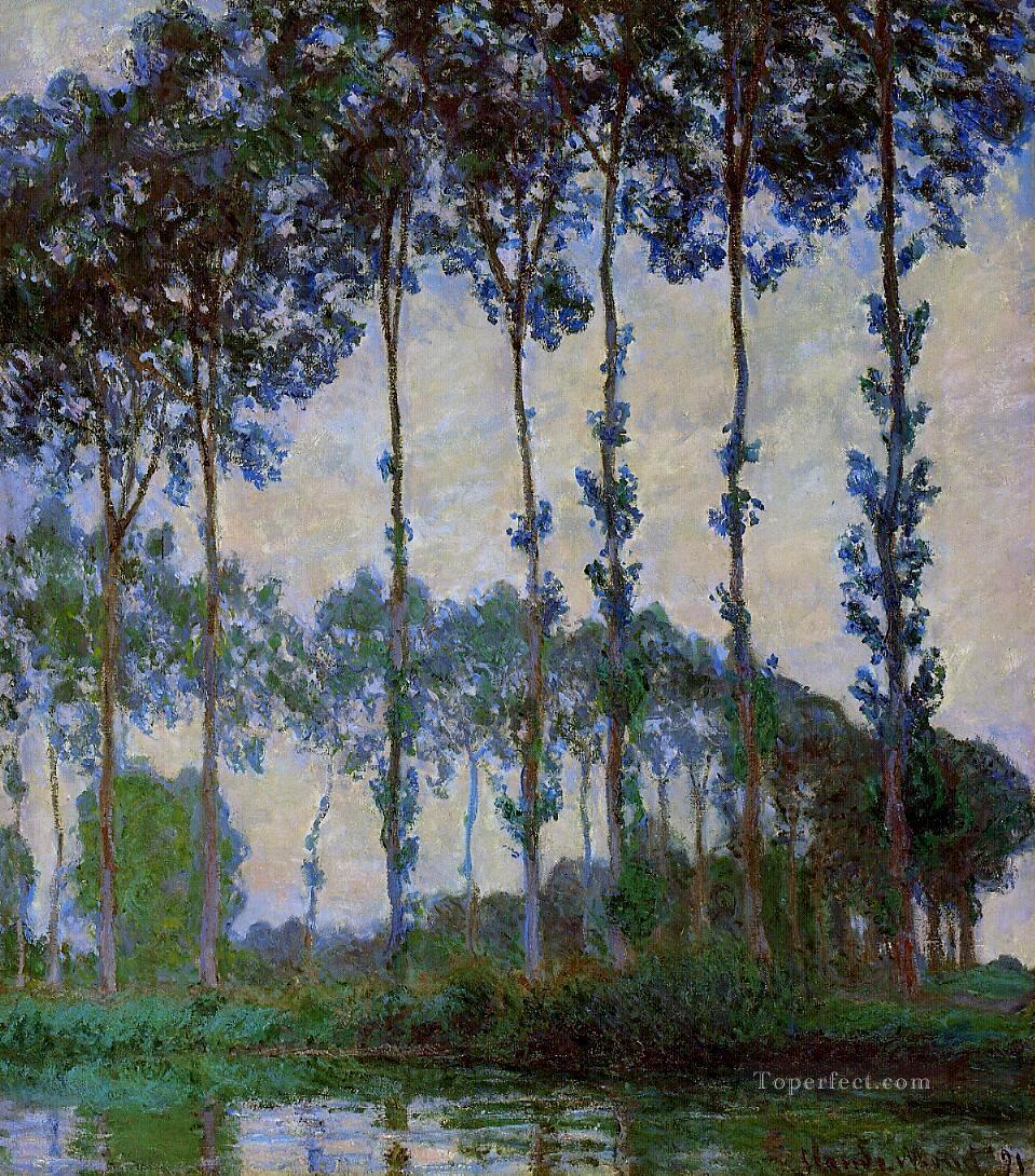 Poplars on the Banks of the River Epte at Dusk Claude Monet woods forest Oil Paintings